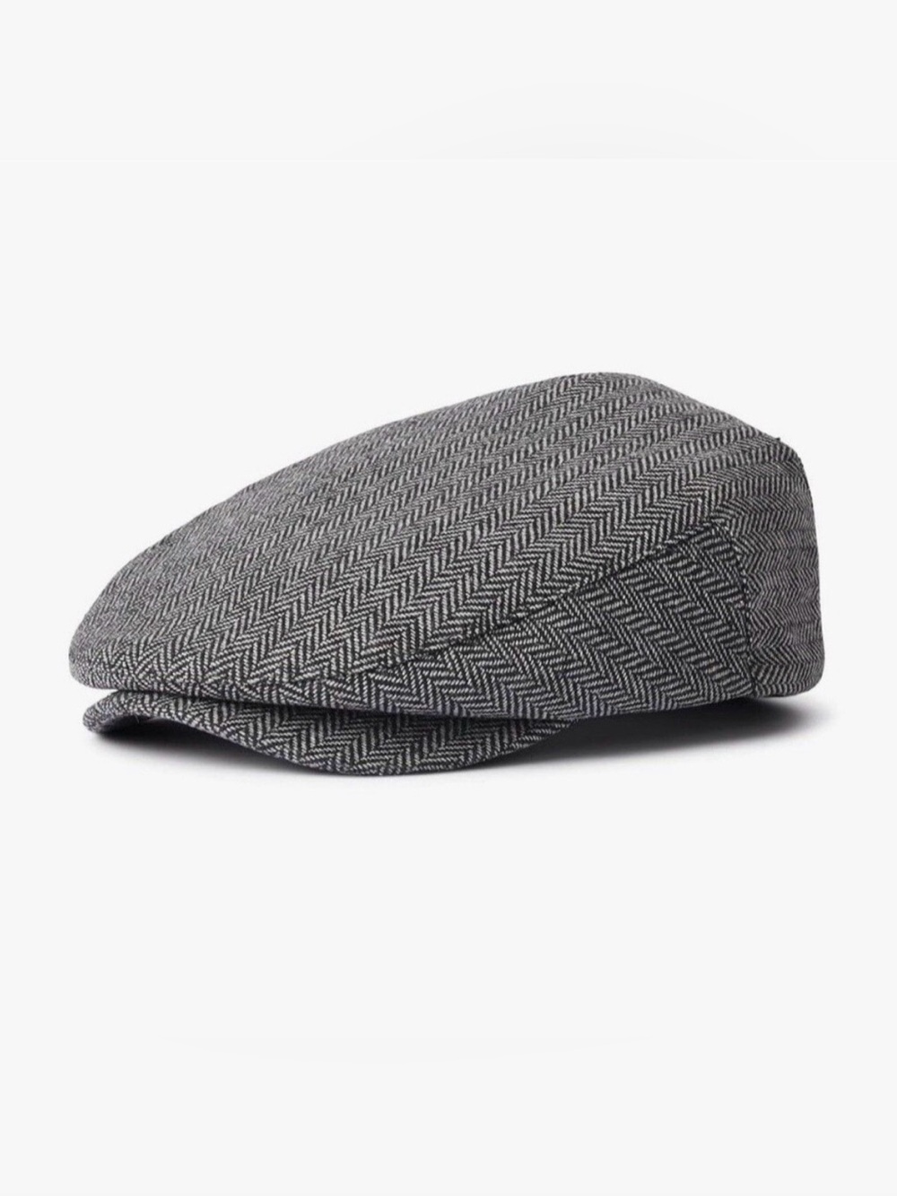 NEW Brixton Wool Blend Hooligan Snap Cap Size Large 7 1/2 Newsboy Hat Gray Black